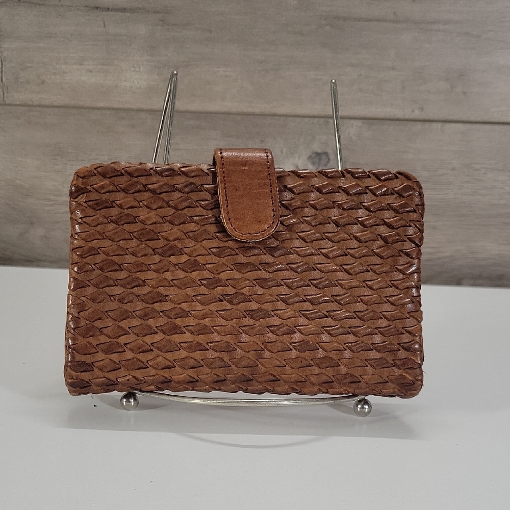 Vilenca Holland Woven Brown Leather Wallet - Women's Wallet